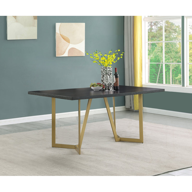 Jaxxston Metal Base Dining Table, Black