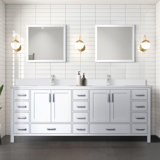 Jacques 84 in. W x 22 in. D Double Bath Vanity, and 34 in. Mirrors