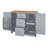 Rolling Kitchen Island With Storage, Kitchen Cart With Rubber Wood Top, 3 Drawer, 2 Slide-Out Shelf And Internal Storage Rack, Kitchen Island On Wheels With Spice Rack & Tower Rack-485524866