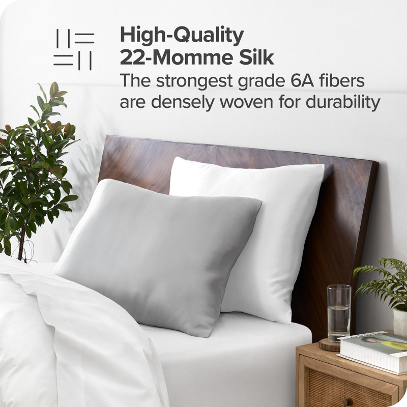 Standard Silver Mulberry Silk Envelope Closure Pillowcase