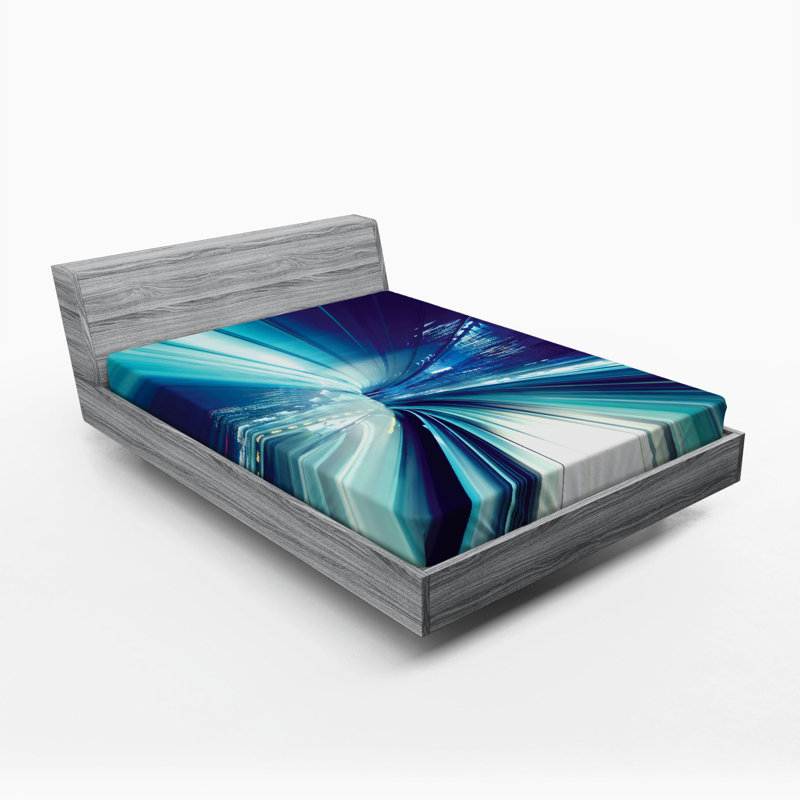 Microfiber Abstract Fitted Sheet, Full Fitted Sheet