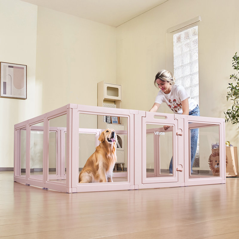 Boîte de mise bas pour chien avec fenêtre transparente pour chien très grand 60 po x 59 po x 23 po