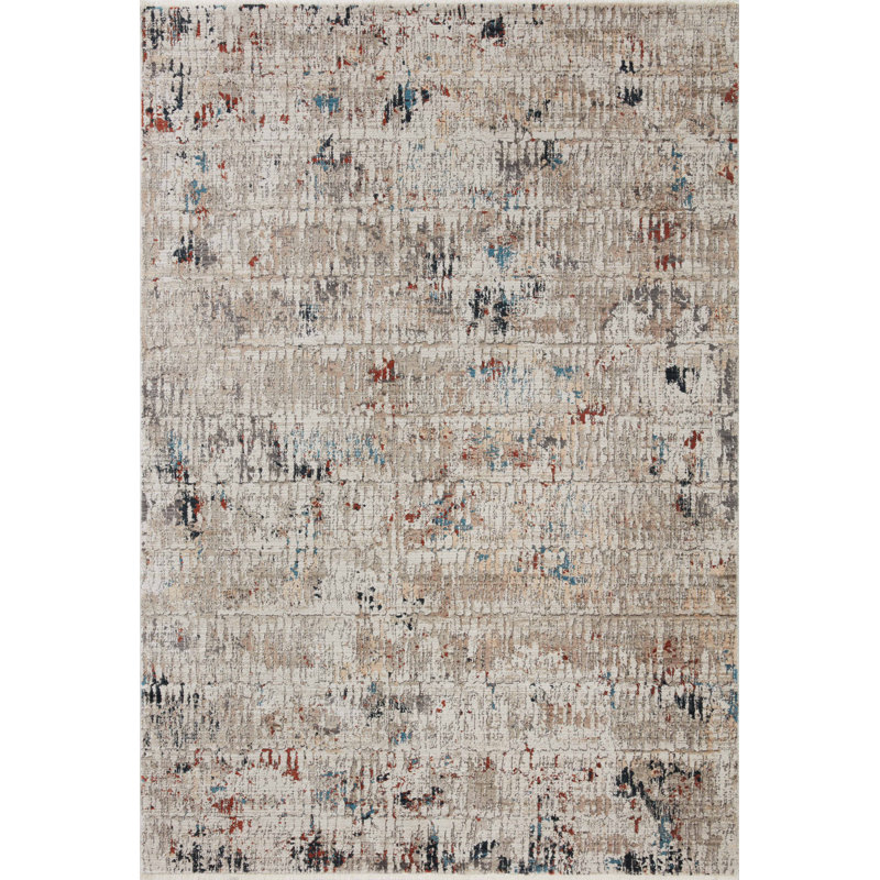 Tapis beige tissé à la machine Ballycraigy, Rectangle 5 pi 3 po x 7 pi 6 po