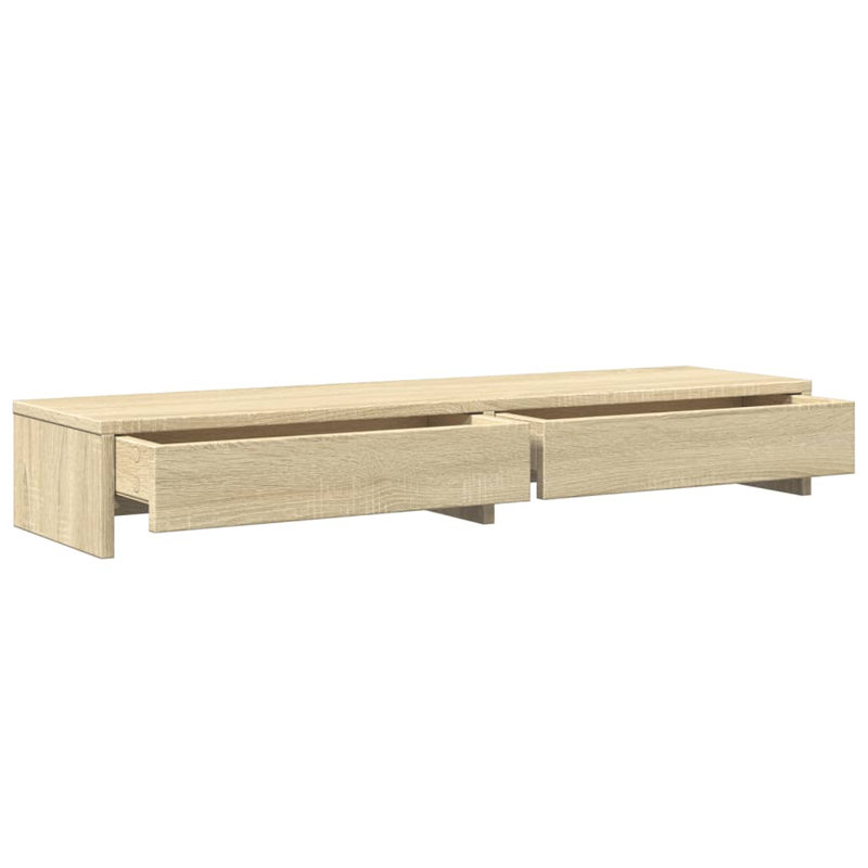 Barra Manufactured Wood Monitor Stand, Sonoma Oak, 15cm H x 100cm W x 27cm D