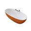 Modern Minimalist Acrylic Freestanding Soaking Bathtub with White Inside and Orange Outside for Bathroom-138122025