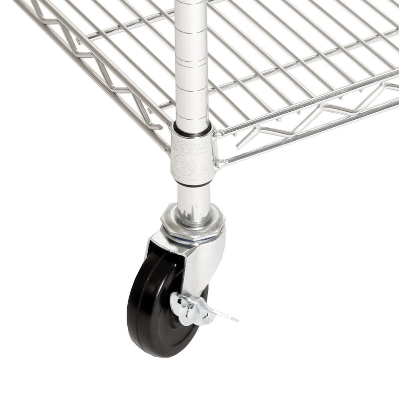 UltraDurable 5-Tier NSF-Certified Steel Wire Shelving with Wheels, 36" x 24"