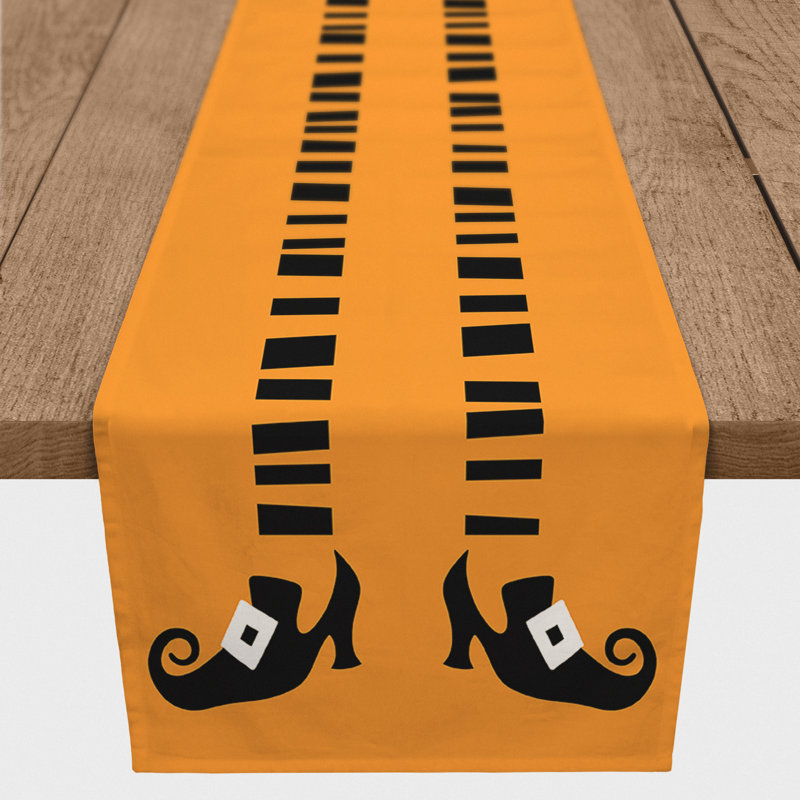 Speidel Geometric Cotton Blend Halloween Table Runner, 72" x 16", Orange