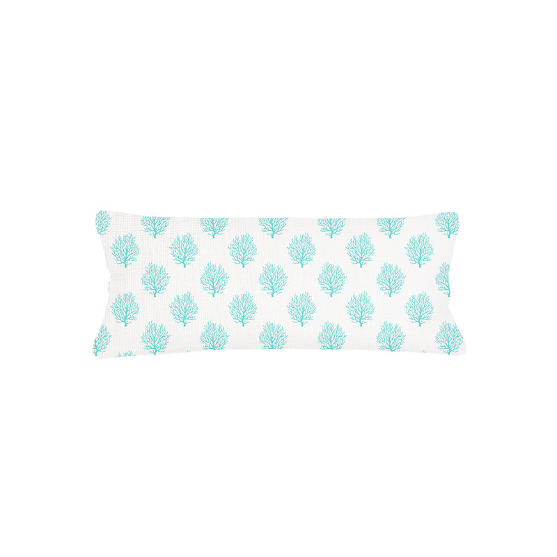 Printed Pillows Linen Geometric Accent Pillow, Aqua Blue, Square 26", Polyester