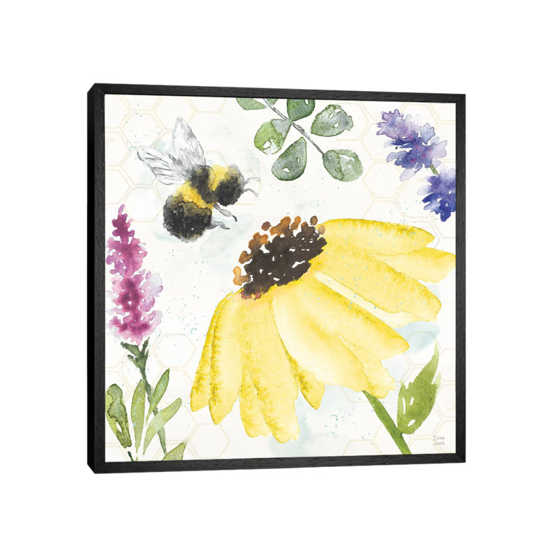 Bee Harmony III 1 Piece Painting on Canvas, 66.04 cm H x 66.04 cm W, Black Framed
