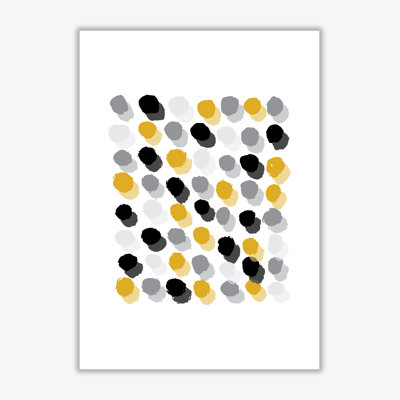 Mustard Polka Dots Abstract - Print