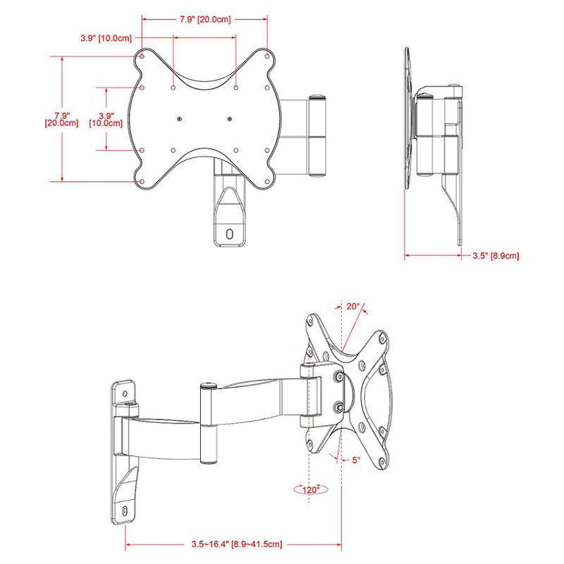 Cotytech Single Screen Corner Mount, No