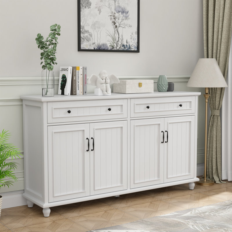 Four Doors 62.2''W Sideboard, White