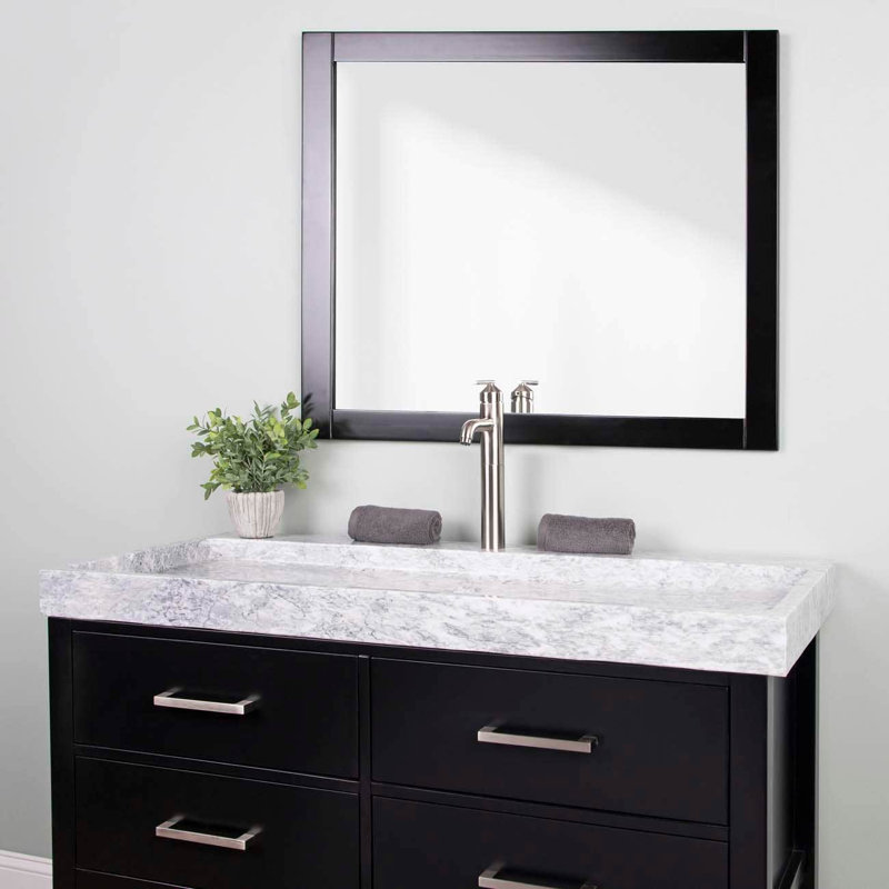 Chevington Hannah 49 Inch Marble Rectangular Vessel Sink 22.05'' Marble Rectangular Bathroom Sink