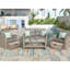 Mobilier d'extérieur - Ensemble modulaire 4 pièces toutes saisons avec coussins confortables Elegance: 4 tables basses en verre pour un look gracieux-1735658990