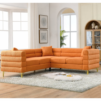 81.5-Inch Oversized Corner Sofa, L-Shaped Sectional Couch,   5-Seater Corner Sofas With 3 Cushions For Living Room, Bedroom, Apartment, Office