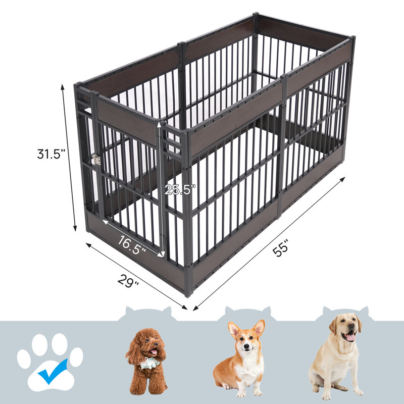 Parc d'intérieur / extérieur pour chien robuste, Noir