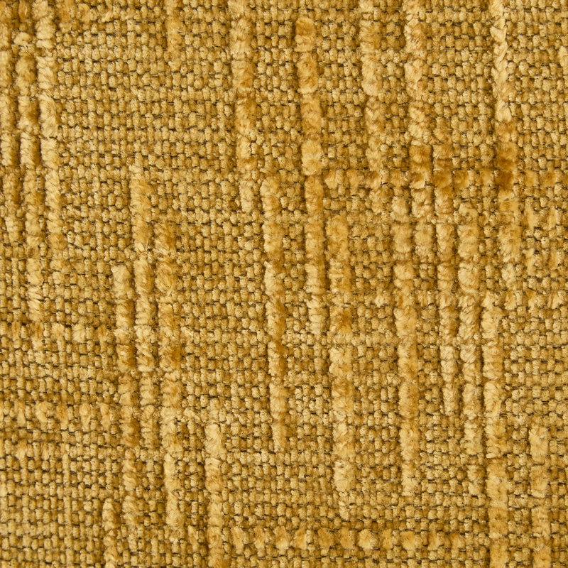 Tissu en chenille jaune avec deux chaises amovibles, une poche latérale et des repose-pieds brillants