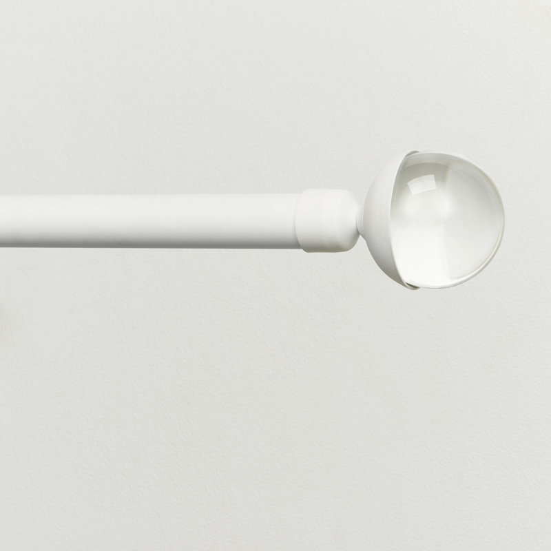 Ensemble de tringle à rideaux et faiteau Exclusive Home Eleanor, réglable, Blanc, 66" - 120"