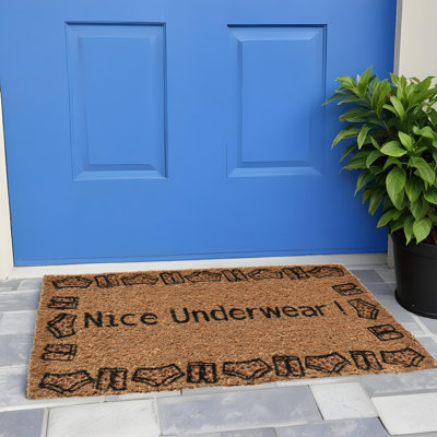 Tapis d'entrée 18 po x 30 po brun et noir Coir