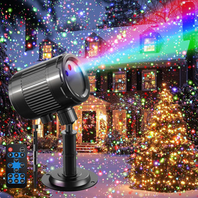 Projecteur d'extérieur, éclairage mobile RVB imperméable avec effet de ciel étoilé pour le jardin, la cour et les décorations des Fêtes (Noël, Halloween, Nouvel An)