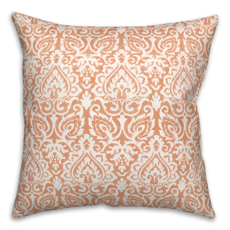 Coussin décoratif en polyester damassé Giambrone, 20 po x 20 po