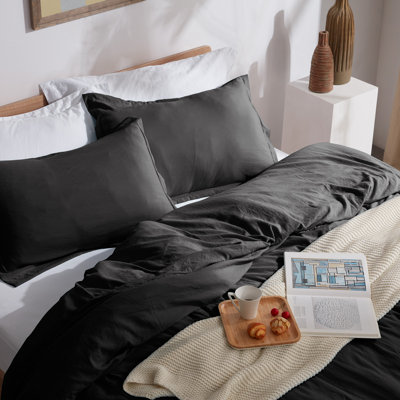 Solid Microfiber Duvet Cover Set - Simple Style Bedding Set For All Season
