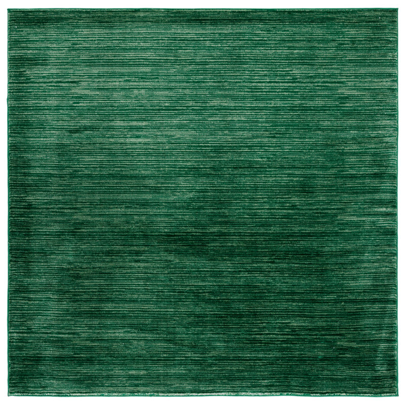 Tapis vert foncé tissé à plat Kynlee, Carré 8 pi
