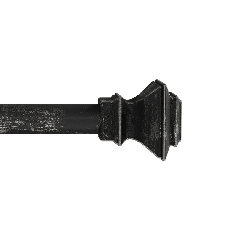 Desere Adjustable Double Curtain Rod, Antique Black