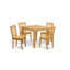 Ensemble de table de salle à manger moderne 5 pièces comprenant une table carrée en bois et 4 chaises de cuisine, chêne-122157918-122157907