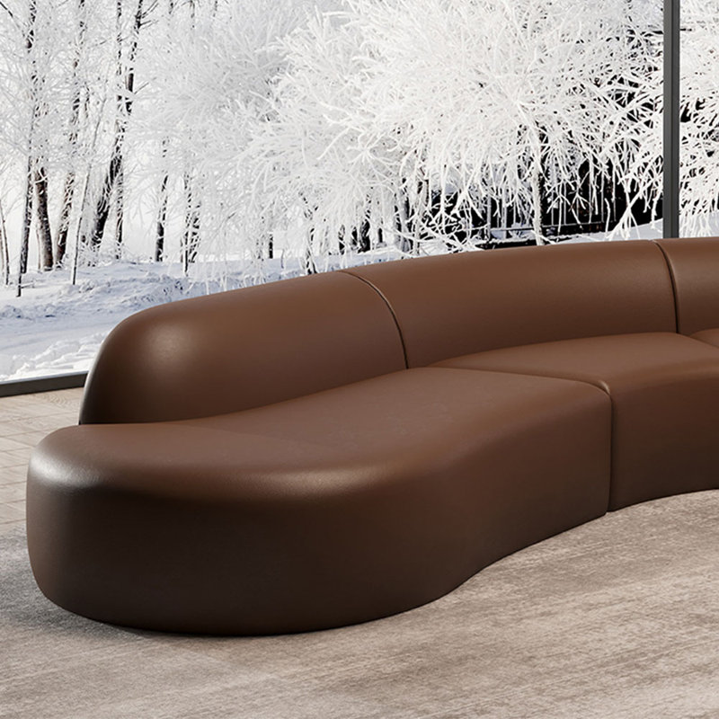 Retro curved corner negotiation sofa, Latex, 3, 29.53" H x 133.86" W x 35.43" D