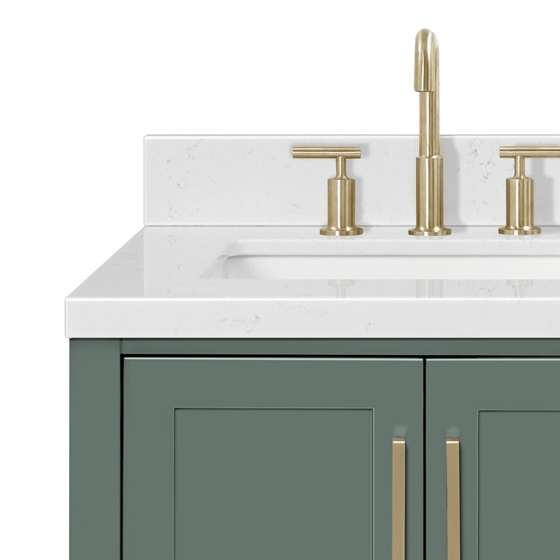 ARIEL Magnolia 60 Double Sink Bathroom Vanity with Top, Vintage Green