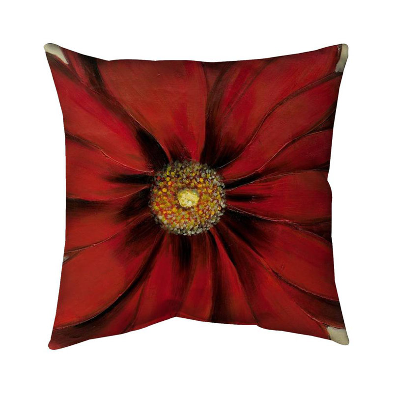 Red daisy - 26"x26" Throw pillow cover - Poly twill - Print on demand