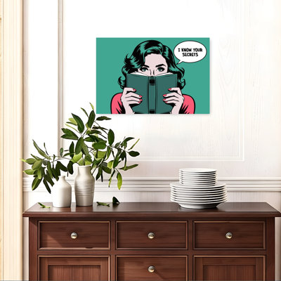 Reproduction d'art mural rétro Pop Art Secret Keeper