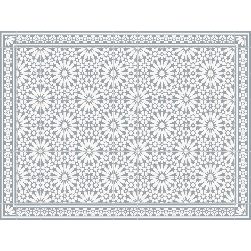 Abdiraxman Vinyl Machine Printed Area Rug, Rectangle 3'3.4" x 4'4.4"