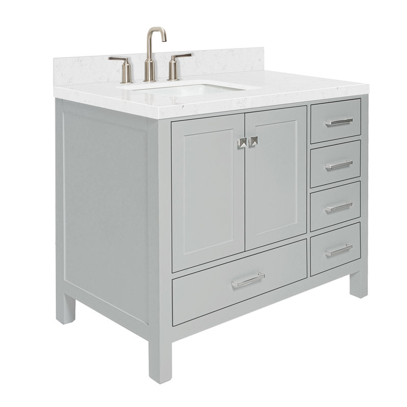 Meuble-lavabo simple 42,25 po avec plateau , Gris