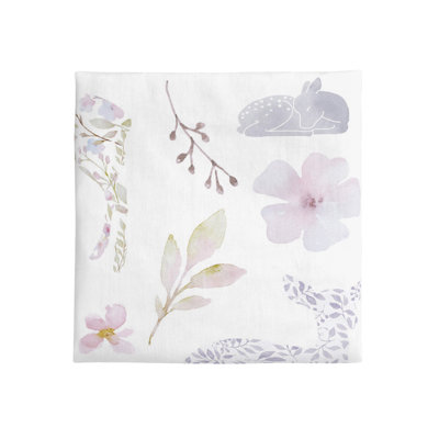 Harriet Bee NoJo Floral Deer Redick Nursery Mini Crib Fitted Sheet