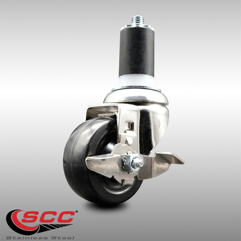 Soft Rubber Swivel Expanding Stem Caster Brake