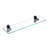 Eunson 19.7'' Floating Bathroom Glass Shelf Tempered Glass Rectangular Extra Wall Mount Matte Black-666196595-666196596