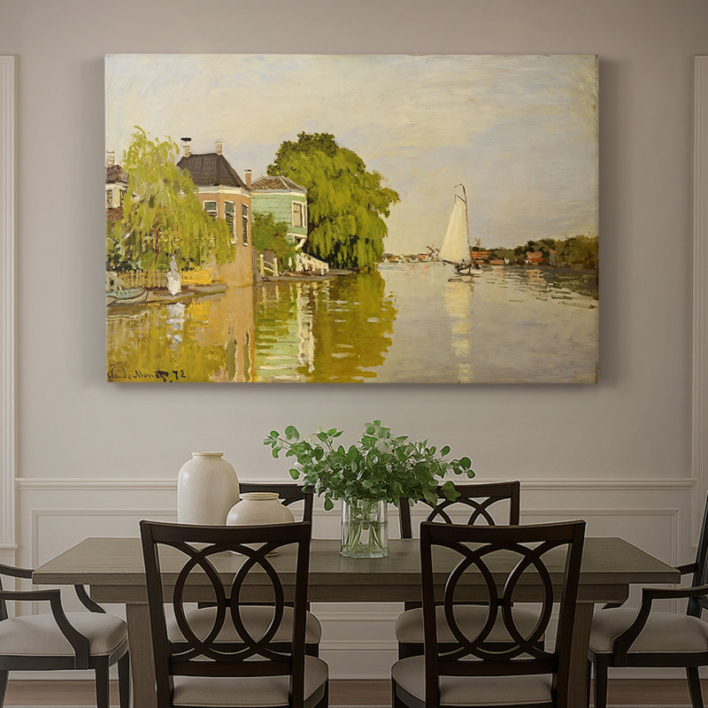 Maisons sur la rivière Zaan à Zaandam-Claude Monet-Toile tendue avec châssis-1871, 40 po x 60 po