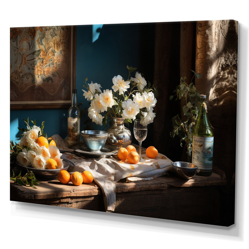 Nature morte floral sérénité II, H 24 po x l 32 po x P 1 po, Toile tendue