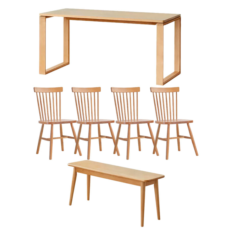 Longue table de travail longue table en bois massif, H 29,52 po x L 62,99 po x l 31,49 po