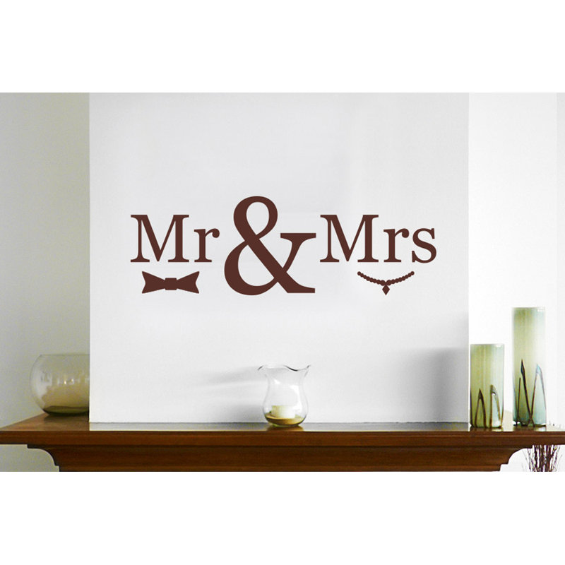Mr Mrs Wall Sticker, Large, Brown