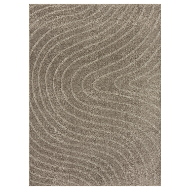 Modern Geometric Wave Area Rug
