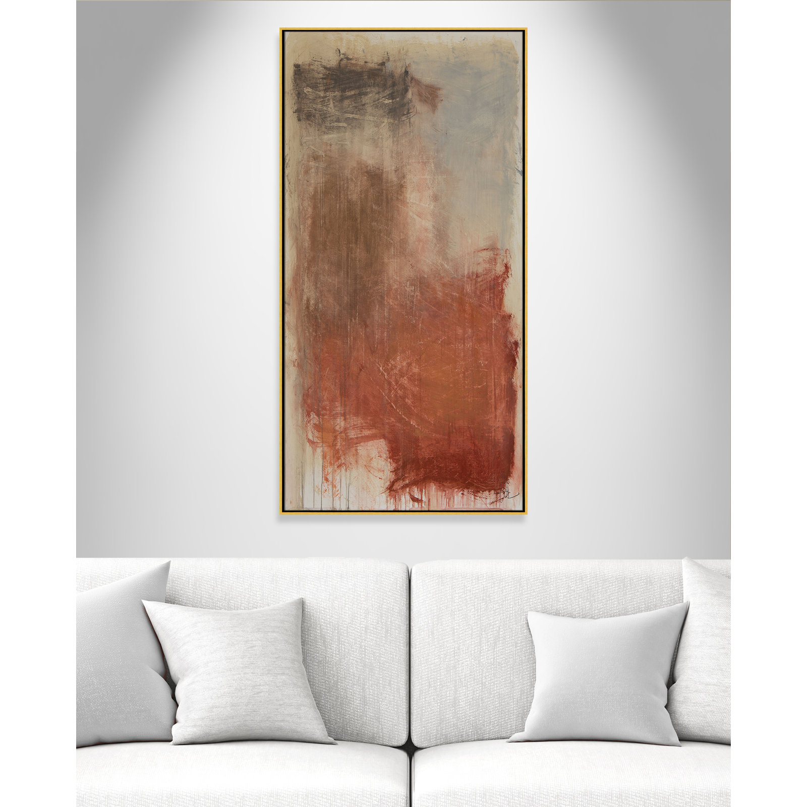 Autumn Over The Rivera Print by , 61.5" H x 31.5" W, Gold