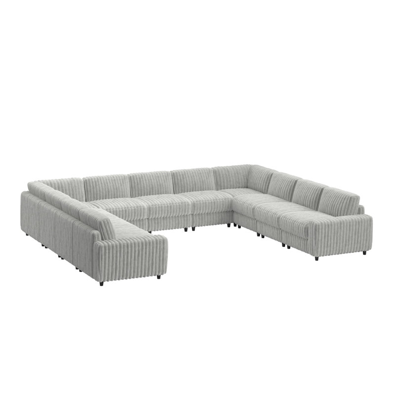 Canapé modulaire en tissu rembourré de duvet Lirien, H 37,09 po x l 167,5 po x P 138,5 po