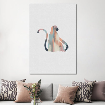 Pastel Monkey by Orara Studio - Wrapped Canvas Gallery-Wrapped Canvas Giclée