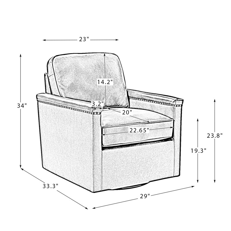 Fauteuil pivotant en cuir 2 pièces Boedy, Noir