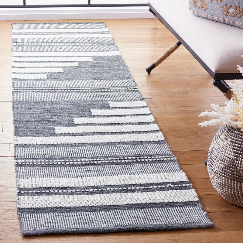 Kilim Hand Woven Performance Striped Rug, Runner 2'3" x 9'