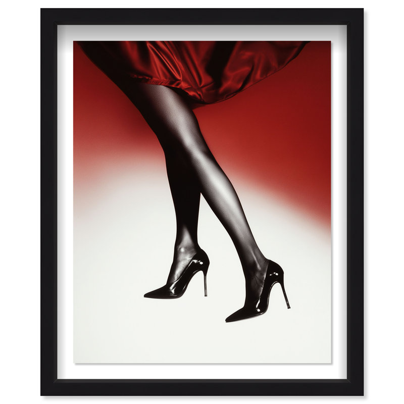 Vermillion Vibe Shadowbox Fashion Print by Oliver Gal, Black Frame, 16 x 20, 31.5"H x 25.5"W, Black Shadowbox