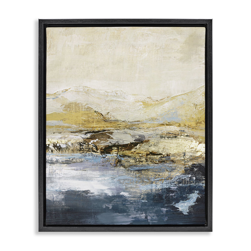  «Mountain Lake», art mural encadré flottant par Design Fabrikken, Cadre flottant noir de jais, H 21 po x l 17 po